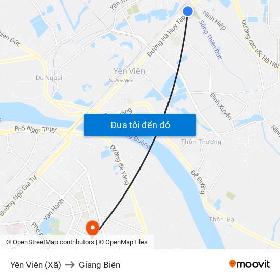 Yên Viên (Xã) to Giang Biên map