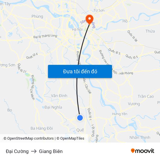 Đại Cường to Giang Biên map