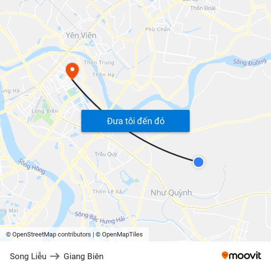 Song Liễu to Giang Biên map
