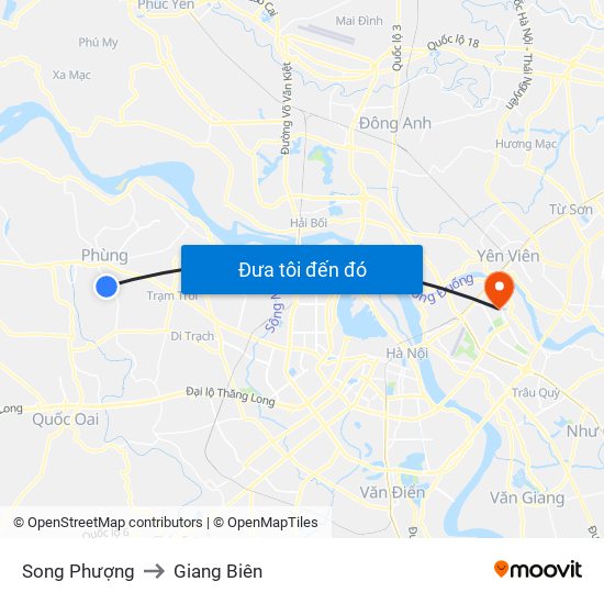Song Phượng to Giang Biên map