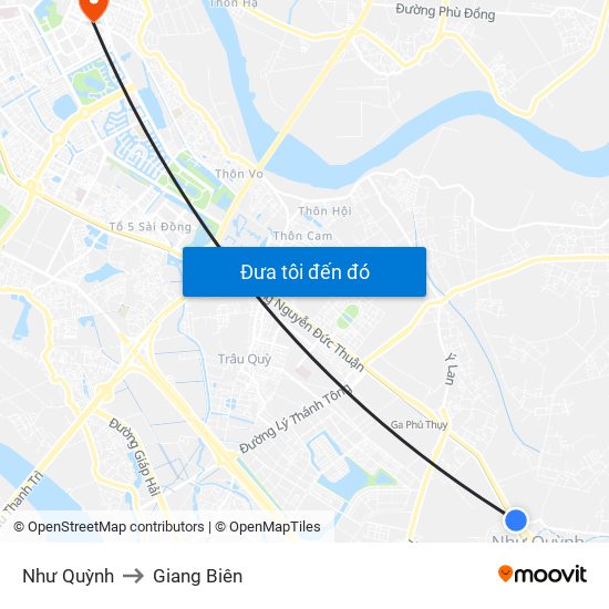 Như Quỳnh to Giang Biên map