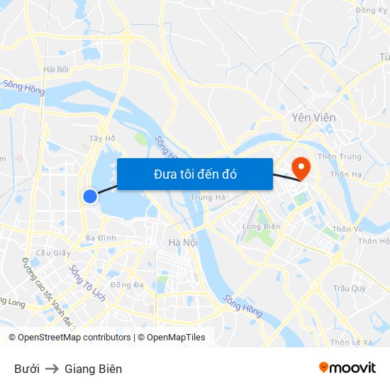 Bưởi to Giang Biên map