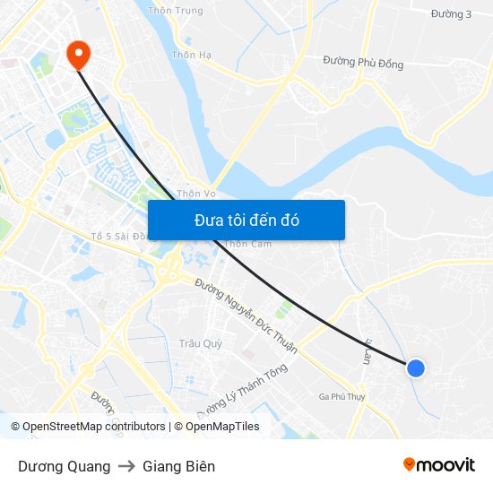 Dương Quang to Giang Biên map