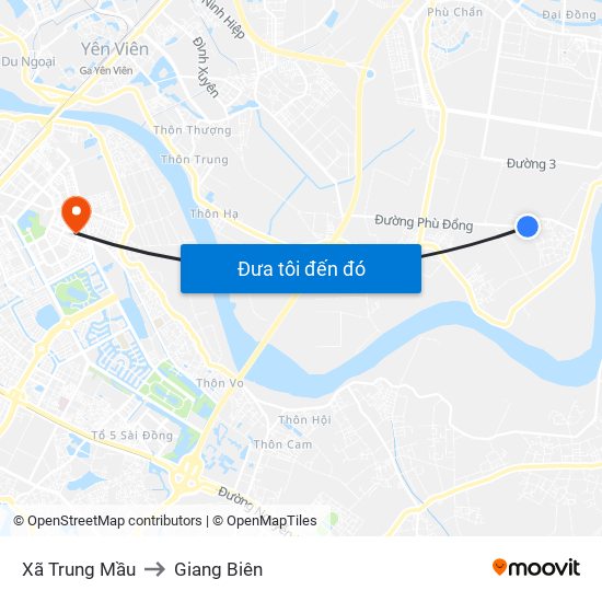 Xã Trung Mầu to Giang Biên map