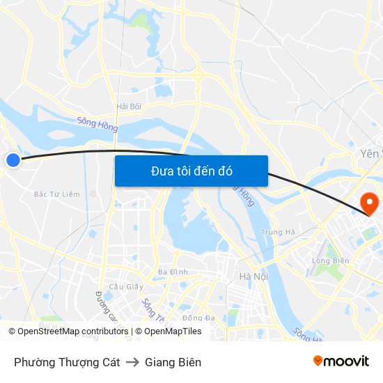Phường Thượng Cát to Giang Biên map