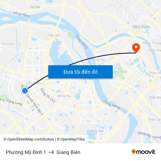 Phường Mỹ Đình 1 to Giang Biên map