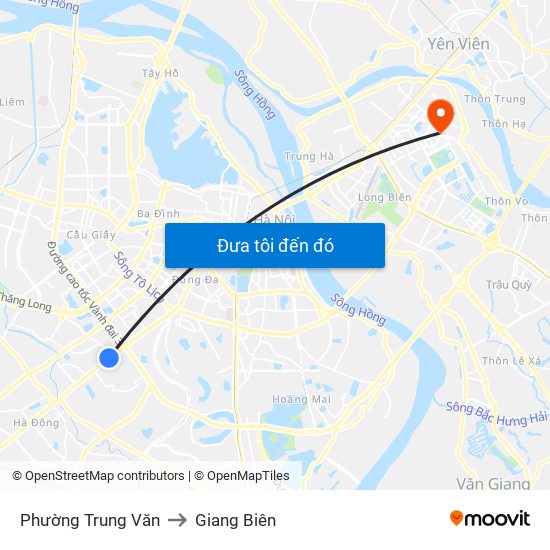 Phường Trung Văn to Giang Biên map