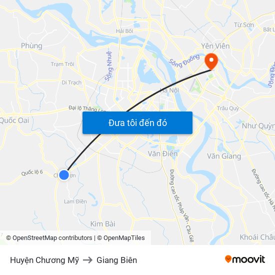 Huyện Chương Mỹ to Giang Biên map