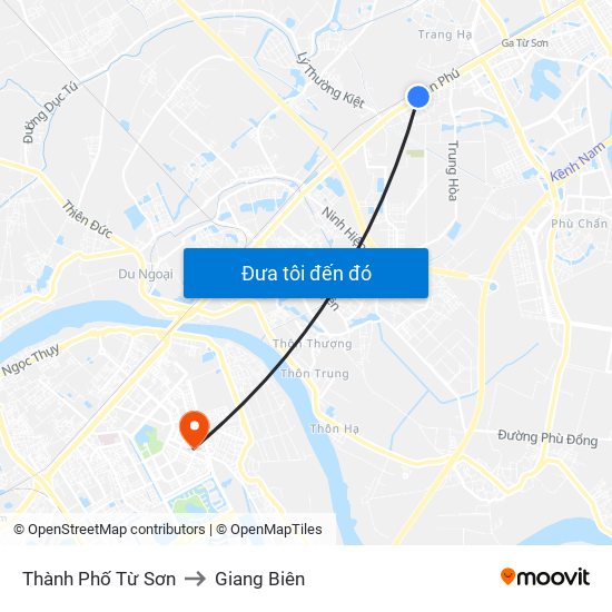 Thành Phố Từ Sơn to Giang Biên map