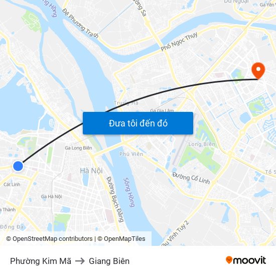 Phường Kim Mã to Giang Biên map