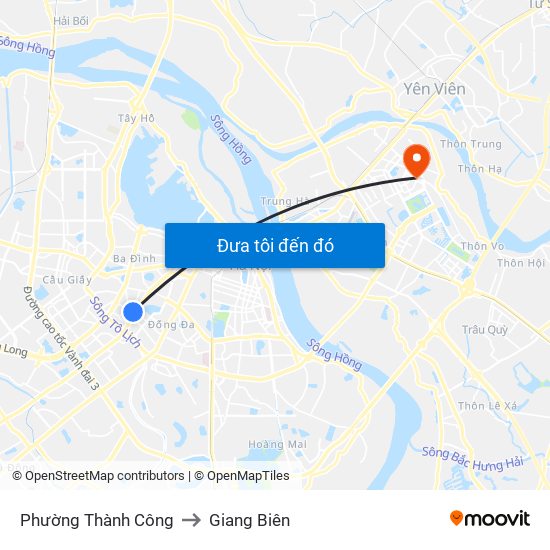 Phường Thành Công to Giang Biên map