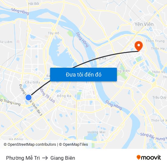 Phường Mễ Trì to Giang Biên map