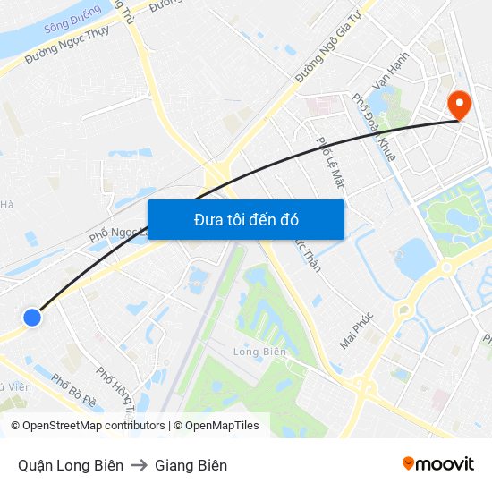 Quận Long Biên to Giang Biên map