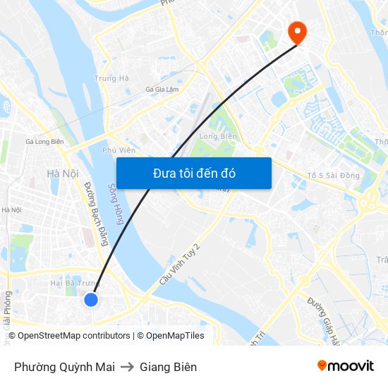 Phường Quỳnh Mai to Giang Biên map