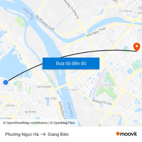 Phường Ngọc Hà to Giang Biên map