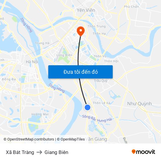 Xã Bát Tràng to Giang Biên map