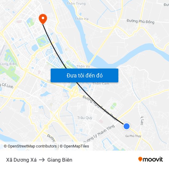 Xã Dương Xá to Giang Biên map