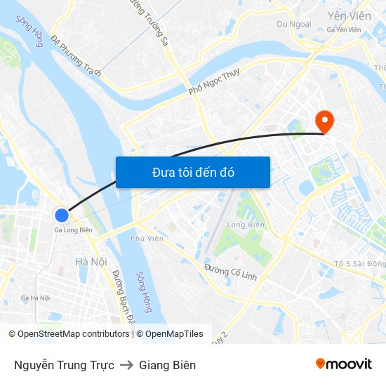 Nguyễn Trung Trực to Giang Biên map