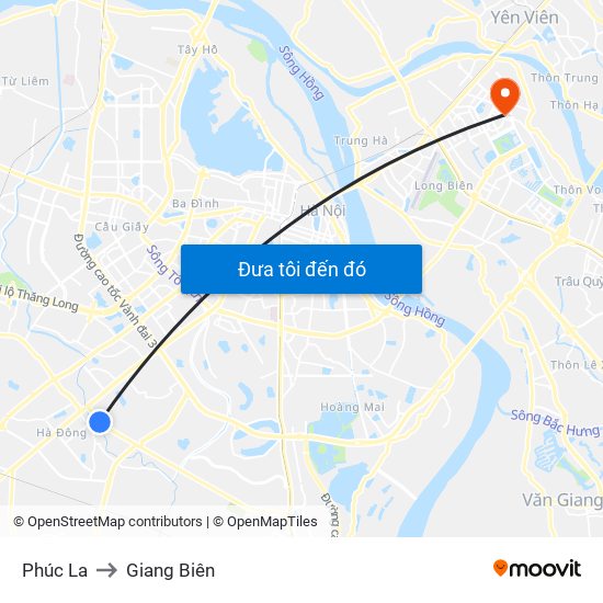 Phúc La to Giang Biên map