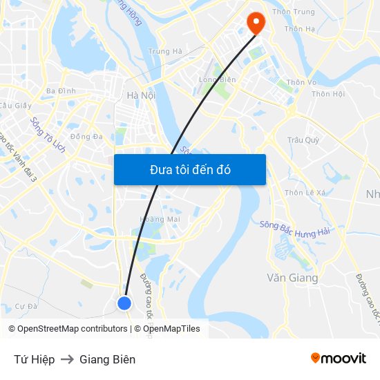 Tứ Hiệp to Giang Biên map