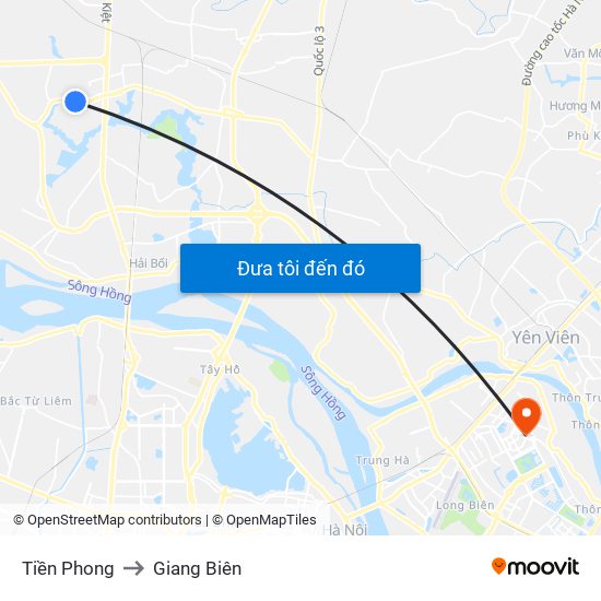 Tiền Phong to Giang Biên map