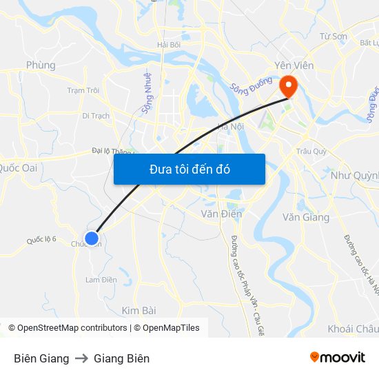 Biên Giang to Giang Biên map