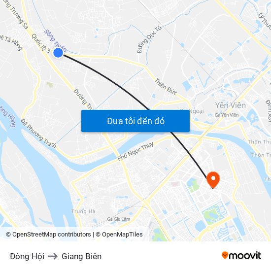 Đông Hội to Giang Biên map