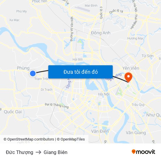 Đức Thượng to Giang Biên map