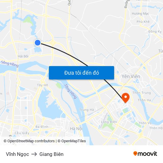 Vĩnh Ngọc to Giang Biên map