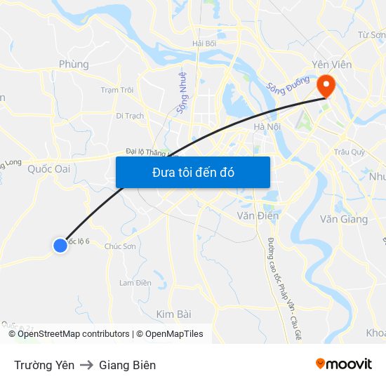 Trường Yên to Giang Biên map