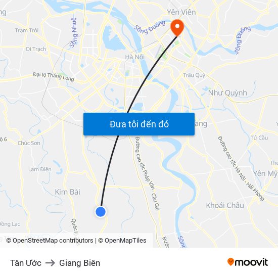 Tân Ước to Giang Biên map
