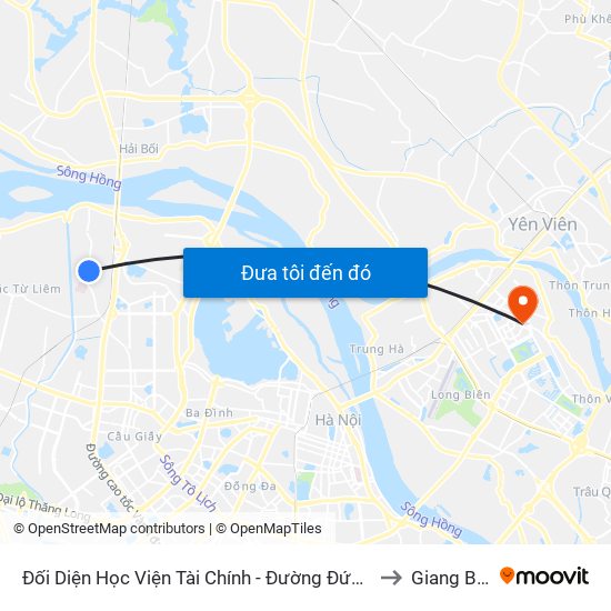 Đối Diện Học Viện Tài Chính - Đường Đức Thắng to Giang Biên map