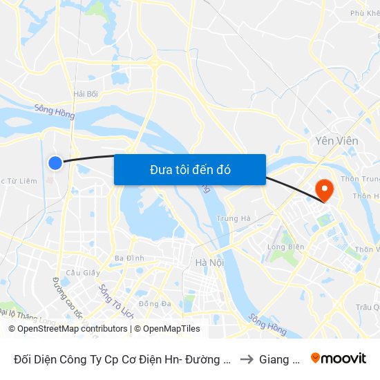 Đối Diện Công Ty Cp Cơ Điện Hn- Đường Đức Thắng to Giang Biên map