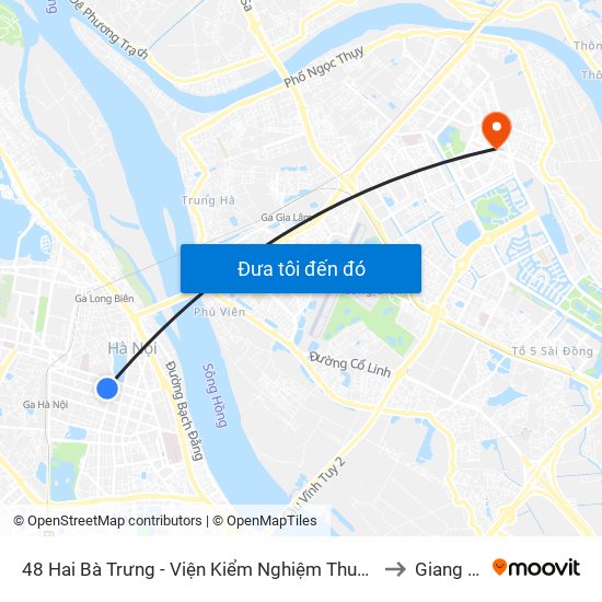 48 Hai Bà Trưng - Viện Kiểm Nghiệm Thuốc Trung Ương to Giang Biên map