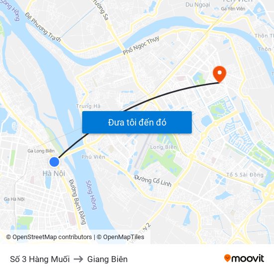 Số 3 Hàng Muối to Giang Biên map