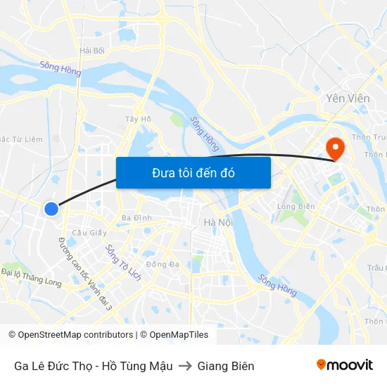 Ga Lê Đức Thọ - Hồ Tùng Mậu to Giang Biên map