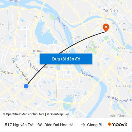 517 Nguyễn Trãi - Đối Diện Đại Học Hà Nội to Giang Biên map