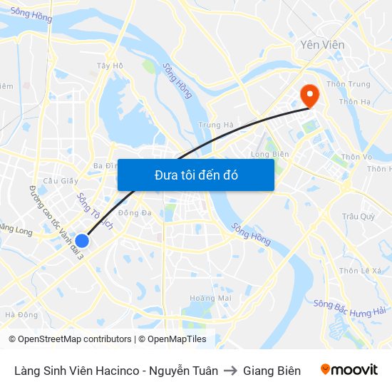 Làng Sinh Viên Hacinco - Nguyễn Tuân to Giang Biên map