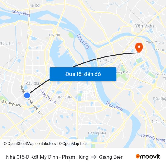 Nhà Ct5-D Kđt Mỹ Đình - Phạm Hùng to Giang Biên map