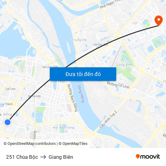 251 Chùa Bộc to Giang Biên map