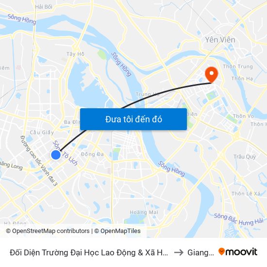 Đối Diện Trường Đại Học Lao Động & Xã Hội - 48 Trần Duy Hưng to Giang Biên map