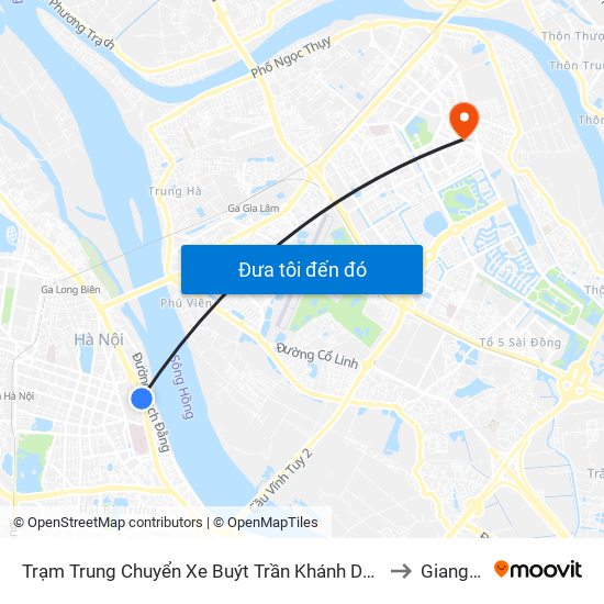 Trạm Trung Chuyển Xe Buýt Trần Khánh Dư (Khu Đón Khách) to Giang Biên map
