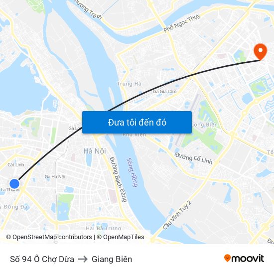 Số 94 Ô Chợ Dừa to Giang Biên map