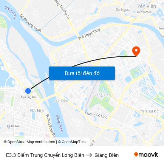 E3.3 Điểm Trung Chuyển Long Biên to Giang Biên map