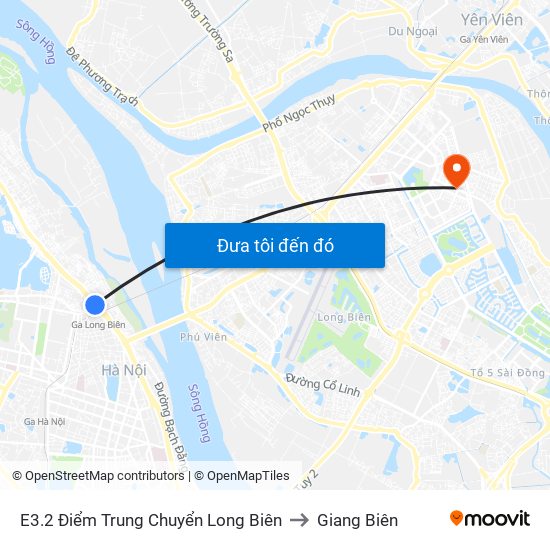 E3.2 Điểm Trung Chuyển Long Biên to Giang Biên map