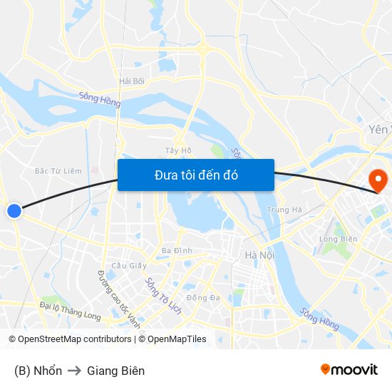 (B) Nhổn to Giang Biên map