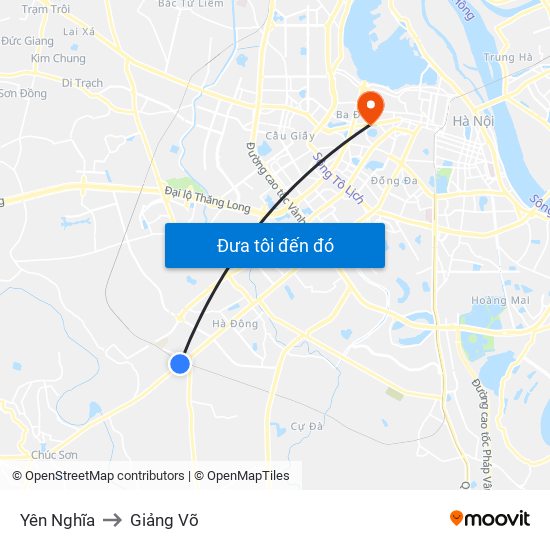 Yên Nghĩa to Giảng Võ map