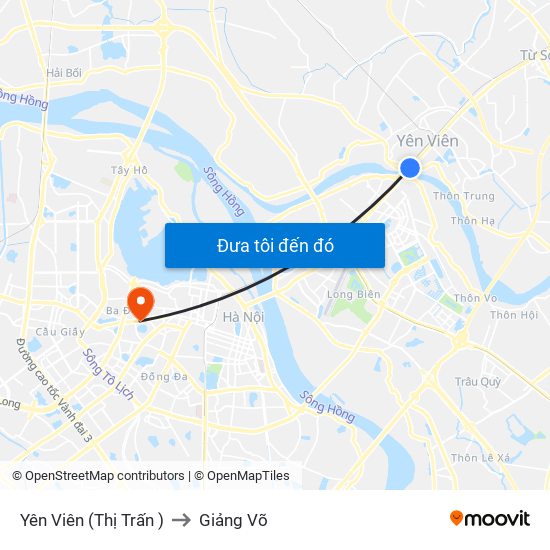 Yên Viên (Thị Trấn ) to Giảng Võ map
