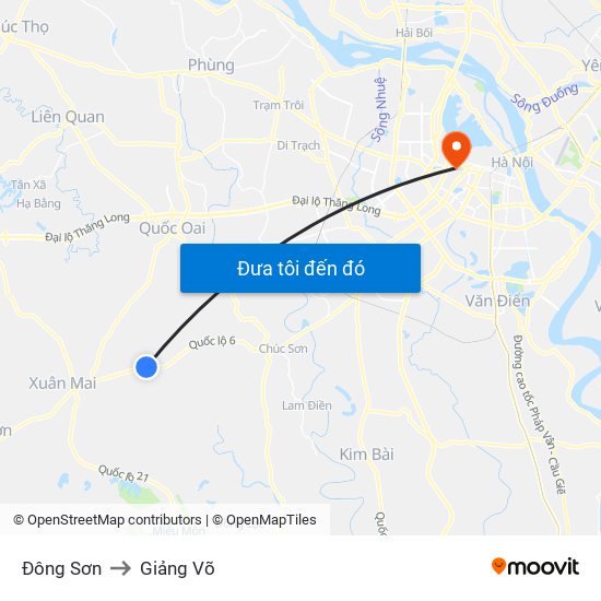 Đông Sơn to Giảng Võ map