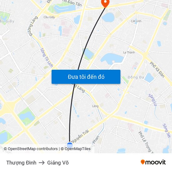 Thượng Đình to Giảng Võ map